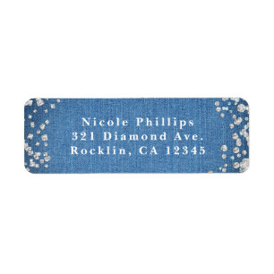 Denim & Diamonds Glam Scattered Bling Invitation