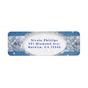 Denim & Diamonds Glam Scattered Bling Invitation