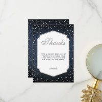 Denim Diamonds Glitter Rhinestones Frame Thank You