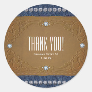 Denim & Diamonds Jeans Label Birthday Party Favour