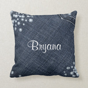 Denim & Diamonds Jeans with Bling Glamour Cushion