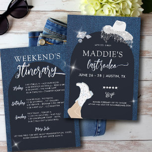 Denim Diamonds Lets Go Girls Arch Bachelorette Invitation