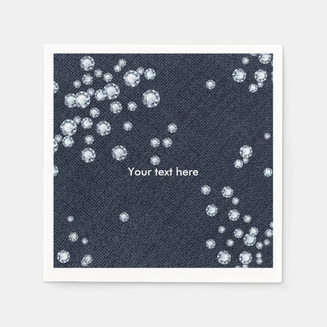 Denim & Diamonds Party Dinner Cocktail Napkins (Front)