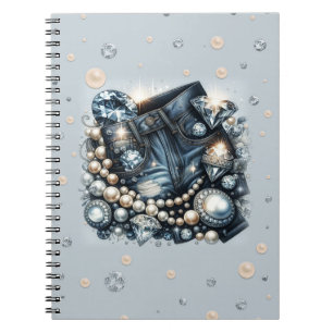 Denim Diamonds & Pearls Jeans Bling Notebook