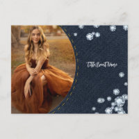 Denim & Diamonds Photo Postcard Party Invitation