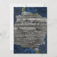 Denim Diamonds Roses Rustic Wood Cream Lace 
