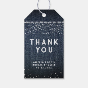 Denim Diamonds Rustic Lights Elegant Thank You Gift Tags