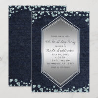 Denim Diamonds Silver Hearts Birthday Party Event