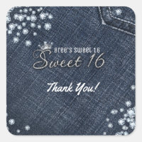 Denim & Diamonds Sweet 16 Crown Party Favour
