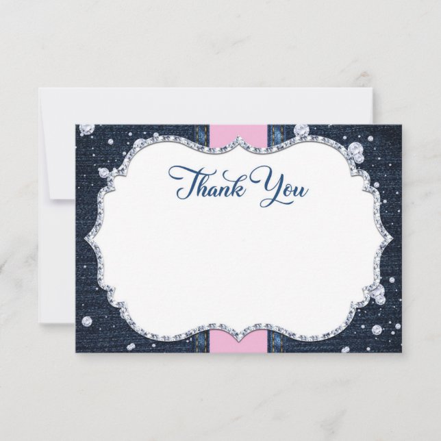 Denim & Diamonds  Thank You Card (Front)