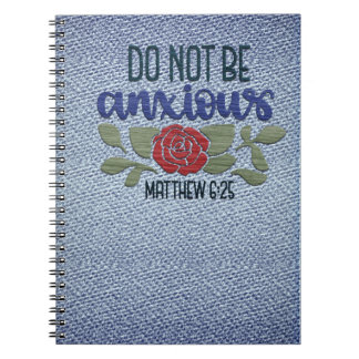 Denim Embroidered-look Scripture Notebook