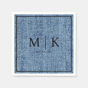 Denim Fabric Light Blue   Wedding Napkins