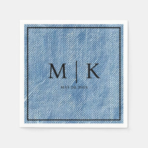 Denim Fabric Light Blue   Wedding Napkins