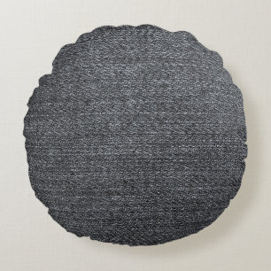Denim fabric texture blue trouser round cushion