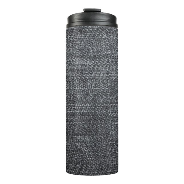 Denim fabric texture blue trouser thermal tumbler (Front)