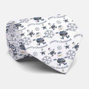 Denim Fashion Christmas Santa Pattern Tie