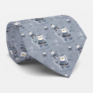 Denim Fashion Christmas Santa Pattern Tie
