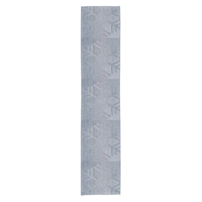 Denim Fashion Snowflakes Short Table Runner (Front)