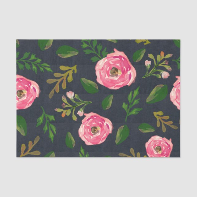 Denim Fleur Tissue Paper (Front)