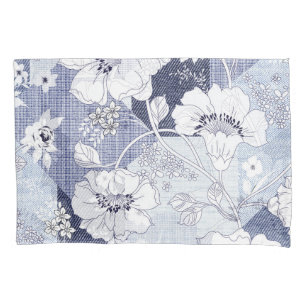 Denim flower patchwork, seamless pattern. pillowcase