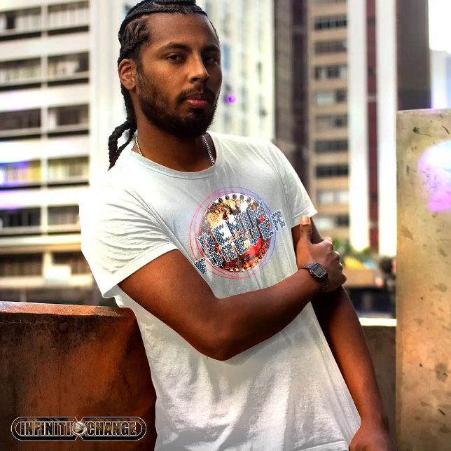 DENIM FOREVER | knitted text-effect | grungy globe T-Shirt (Creator Uploaded)