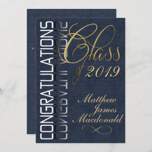 Denim Formal Graduation Party Invitation