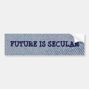 Denim FUTURE IS SECULAR bumper sticker