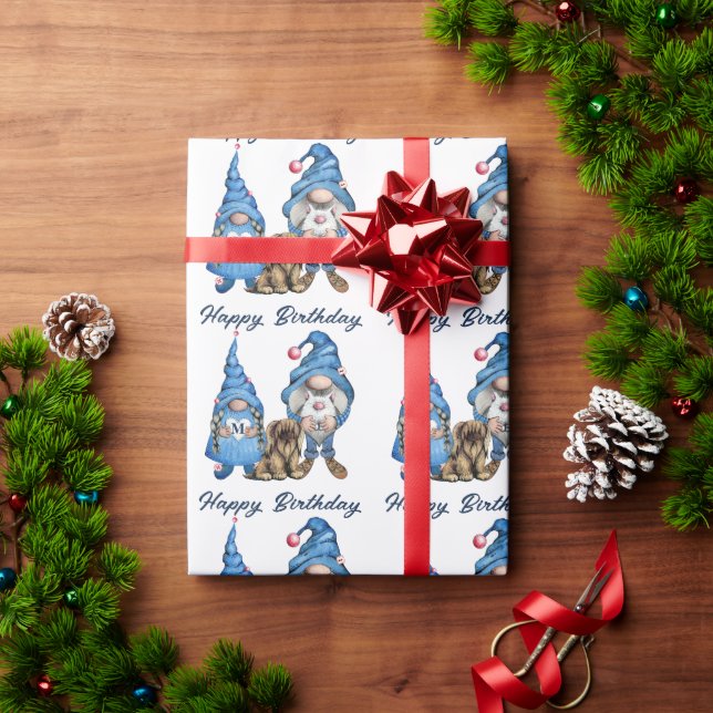 Denim Gnomes Pattern  Wrapping Paper (Holiday Gift)
