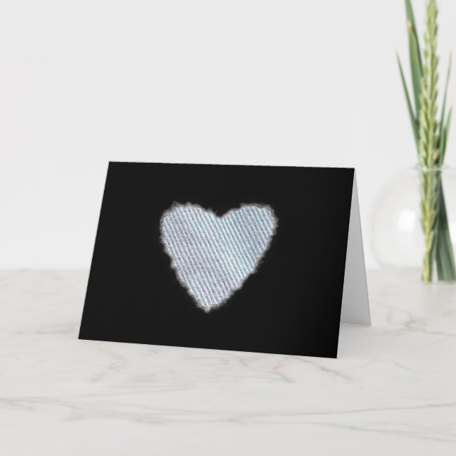 Denim Heart Valentine Love Romance Holiday Card (Front)