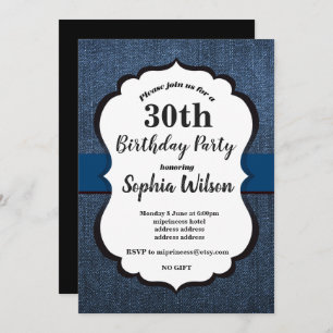 Denim Invitation , birthday party