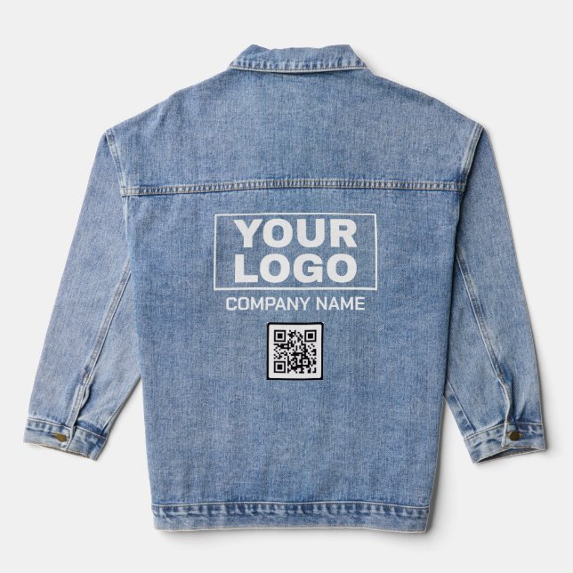 Denim Jacket Featuring Company Name and Logo (Back)