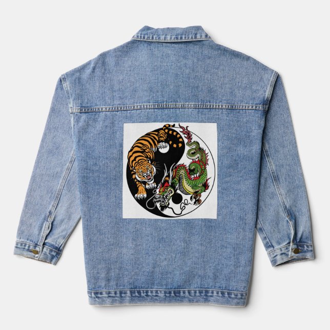 DENIM JACKET TIGER DRAGON CIRCLE  (Back)