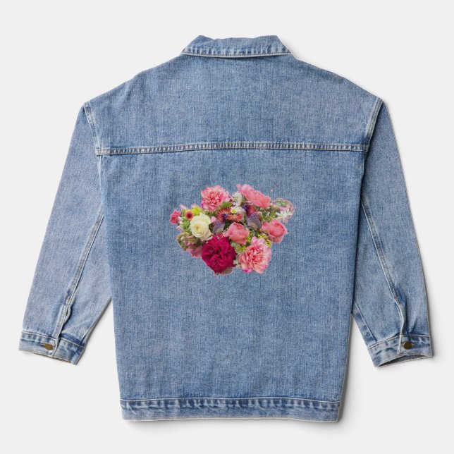 Denim Jacket with Flowers (Back)