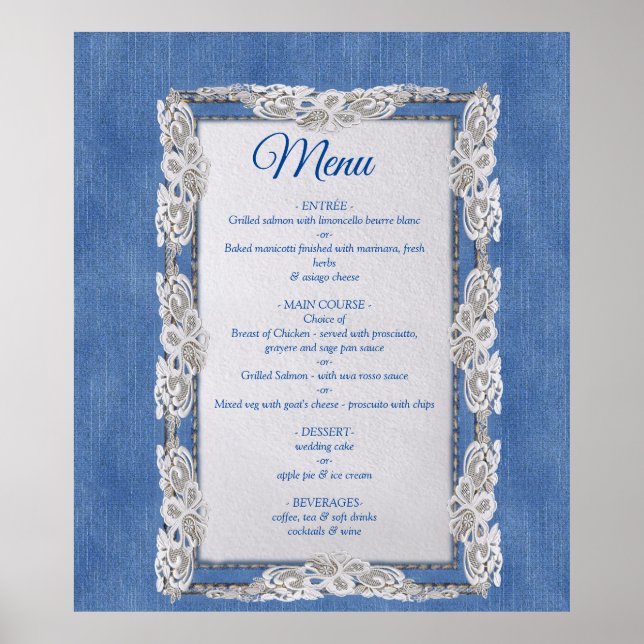 Denim Jean pockets and Lace Poster (Front)