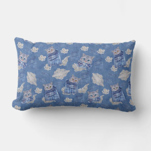 Denim Jean pockets,Kittens and Lace Lumbar Cushion