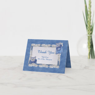 Denim Jean pockets,Kittens and Lace Thank You Card