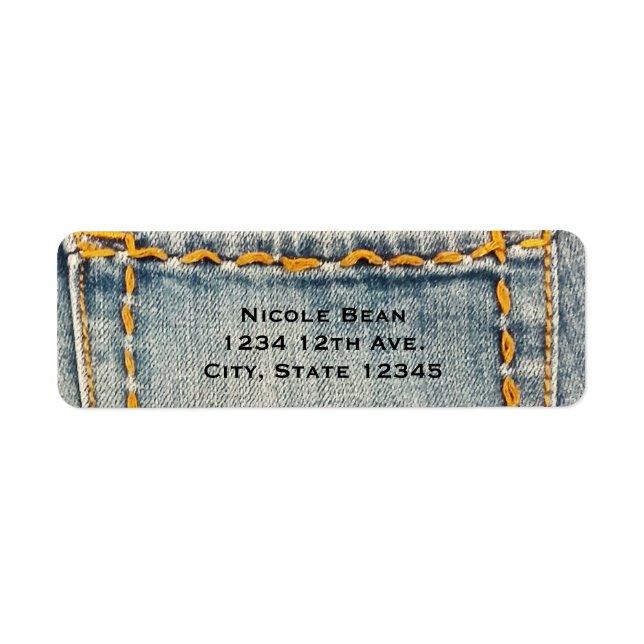 Denim Jean Stitched Pocket Custom Invitation (Front)