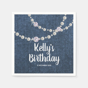 Denim, jeans Cocktail Paper Napkins