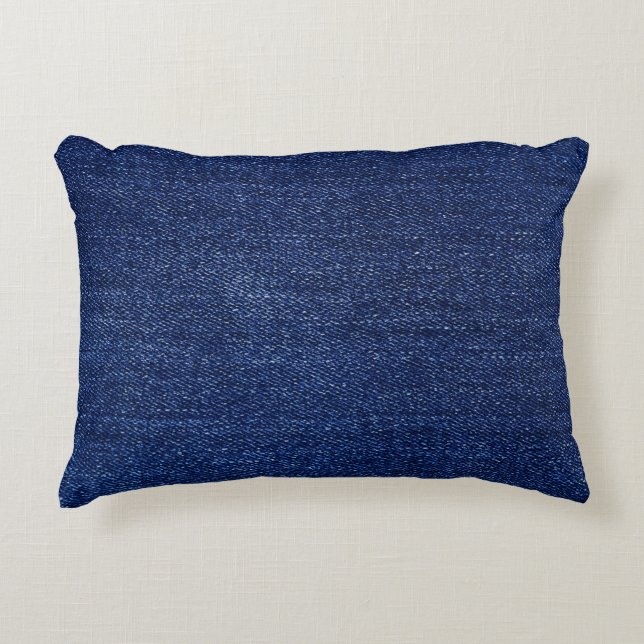 Denim jeans fabric: textured background. decorative cushion (Front)