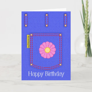 Denim Jeans Pocket Happy Birthday card