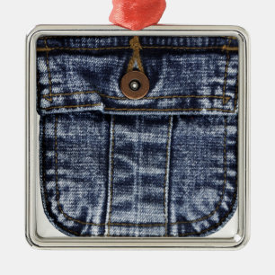 Denim Jeans Pocket Metal Tree Decoration