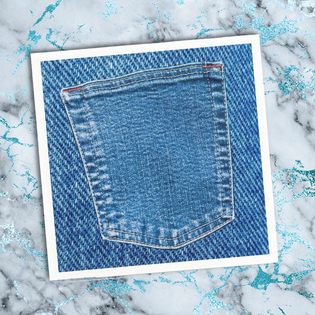 Denim Jeans Pocket Western Country Wedding Party Napkin (Creator Uploaded)