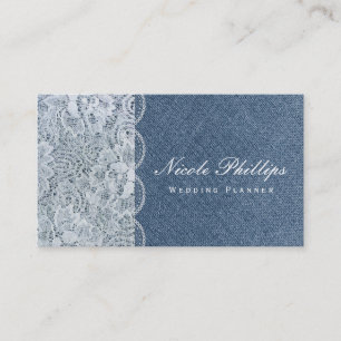 Denim & Lace Chic Elegant Classy Business Card