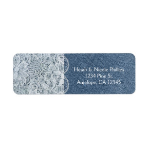 Denim & Lace Rustic Invitation Card Address Labels