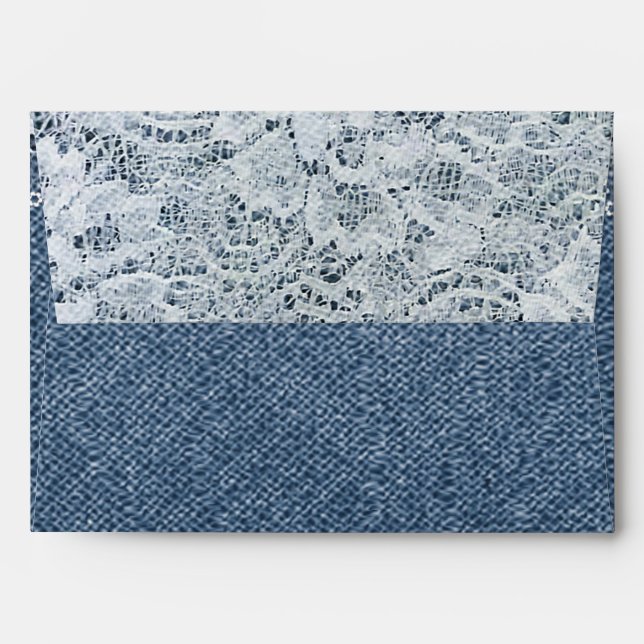 Denim & Lace Rustic Invitation Envelopes (Back (Top Flap))