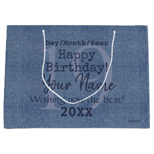 Denim Look Personalizable Gift Bag HAMbyWG