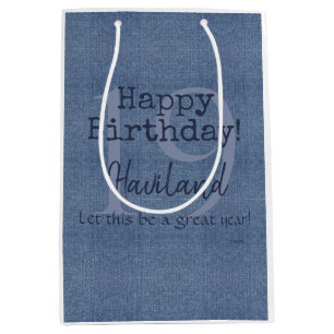 Denim Look Personalizable Gift HAMbyWG Medium Gift Bag