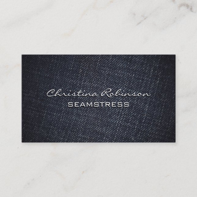 Denim Material Background Business Card (Front)