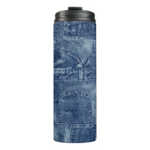 Denim material, thermal tumbler
