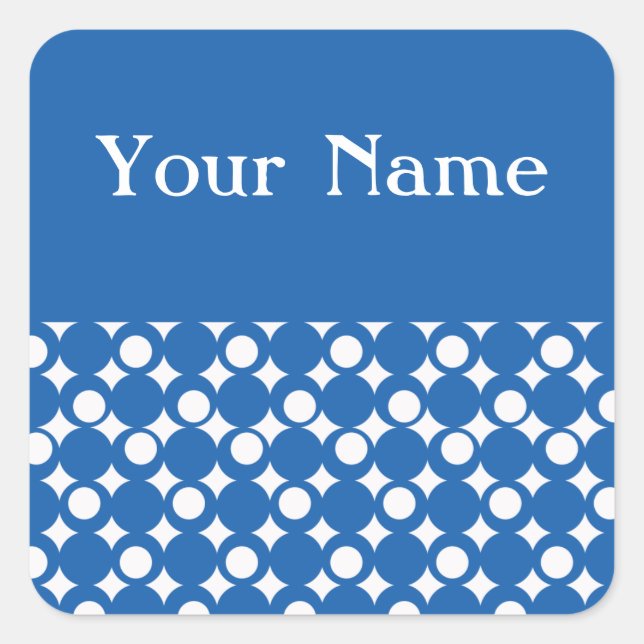 Denim Mod Ball Design @ Emporio Moffa w/ name Square Sticker (Front)